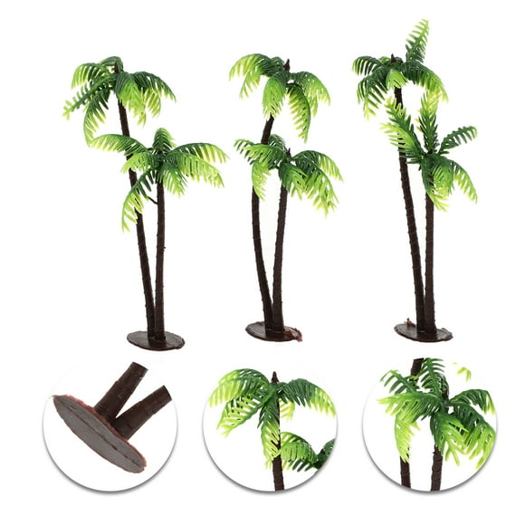3Pcs Palm Tree Minis in Green Color for Indoor Decoration and Aquarium Scenery