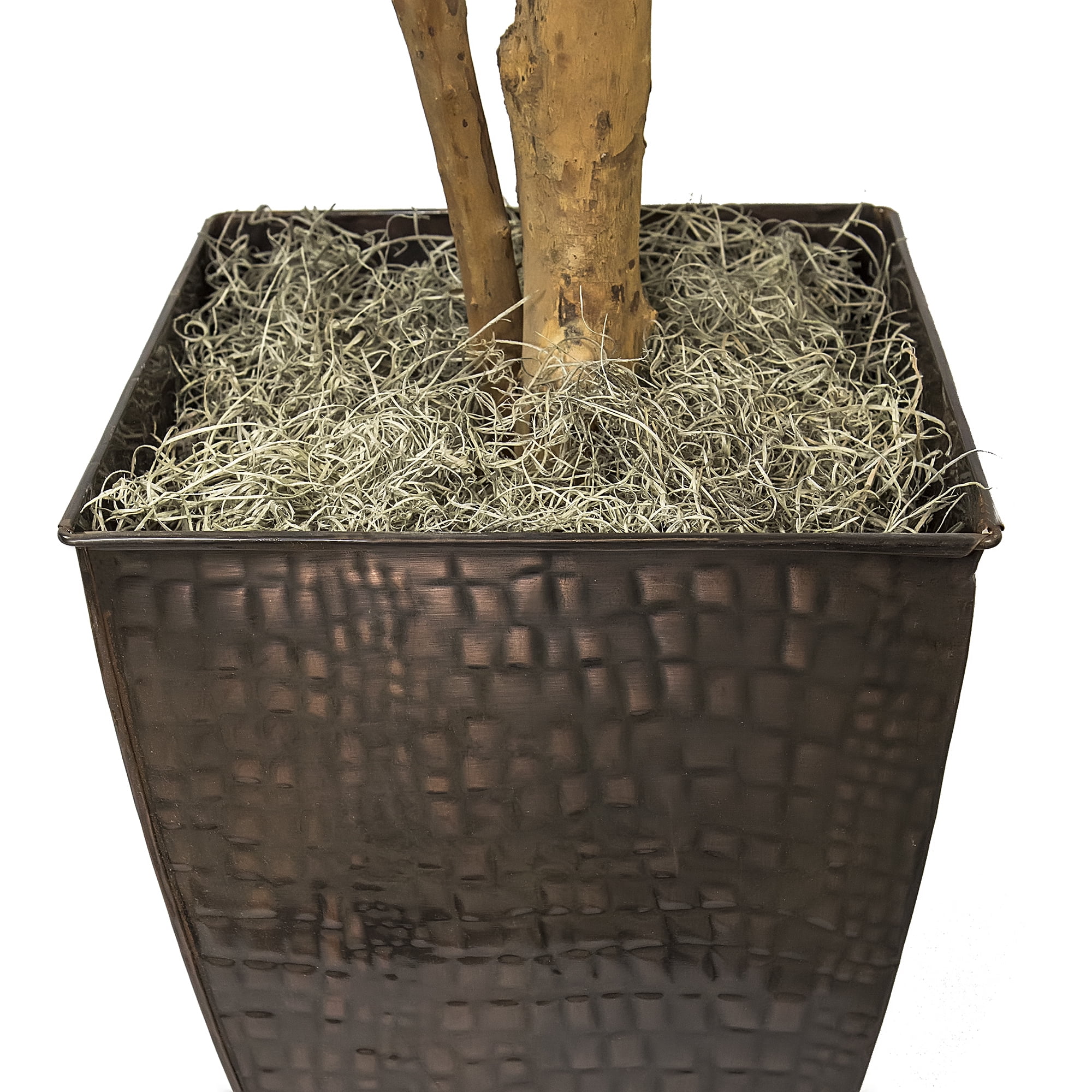 LCG Florals Artificial Tree, Fig Tree, 6 ft, Copper Metal Planter