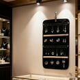 thumbnail image 5 of 14x23 Inch Double Sided Hanging Jewelry Organizer with 32 Clear Pockets and 28 Necklace Hooks for Wall and Door Storage in Black, 5 of 5