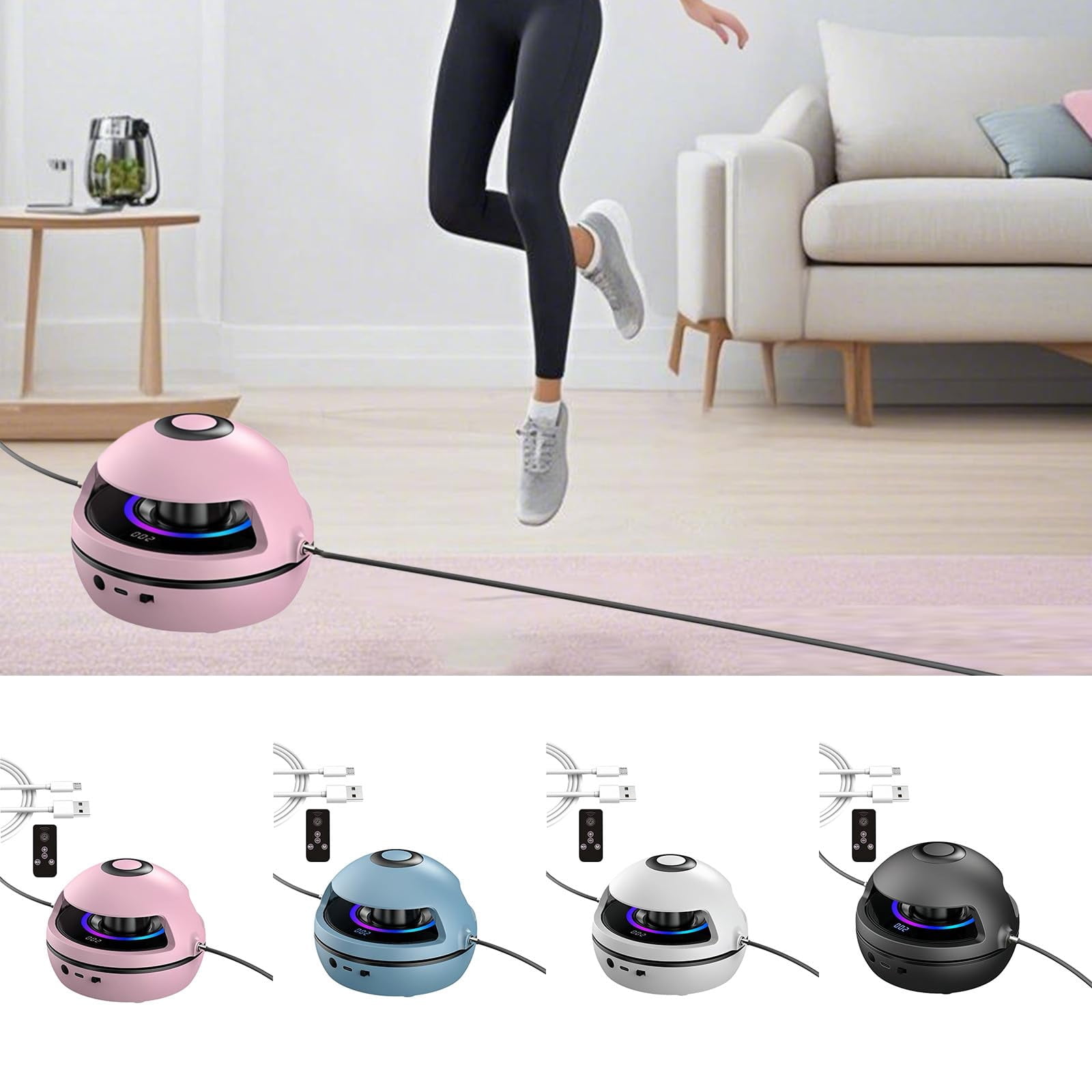 Smart Counting Rope, Smart Jump Rope Machine, Electric Music Jump Rope, 1-10 Speed Levels, Bluetooth Remote Control, Parent-Child Interactive, for Kids 4-12 and Adults