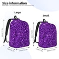 thumbnail image 4 of Balery Purple Glitter Vintage Canvas Backpack for Men and Women - Large Capacity, Durable Travel Laptop Bag for School, Work, Hiking, and Outdoor Activities, 4 of 7