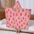 thumbnail image 5 of Strawberry Plants Fruit Flower Hooded Bath Towel，60"x35" for Ages 3 To 12 Kids, Quick Dry Lightweight Soft Microfiber Hood Beach Towel Cover Up for Kids, 5 of 7