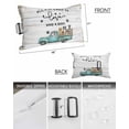thumbnail image 2 of Turquoise Truck Dog Outdoor Head Resting Pillows with Insert Dog Claws Wood Grain Vintage Farmhouse 2 Pack Waterproof Lumbar Pillows with Adjustable Strap for Patio Recliner Beach Chair, 11"x16", 2 of 7