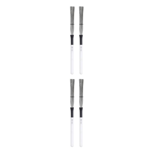 Guardoinrt Lot de 2 Brosses à Tambour en Acier à Haute Teneur en Carbone Bâton de Cajon Musical Résistant à l'Usure Fournitures d'Instruments Bâtons Blanc 2Ensemble