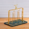 thumbnail image 2 of TIELUTT Fashionable Designs Glass Cup Holder with Functional for Home and Kitchen and Dining Room Dish Drying Metal Rack Kitchen Wall Rack Large Drying Rack Kitchen Counter Wooden Rack for Kitchen, 2 of 8
