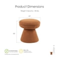 thumbnail image 3 of Furniture of America Thia Modern 17.5" Upholstered Mushroom-Shape Design Stool, Saddle Brown, 3 of 9