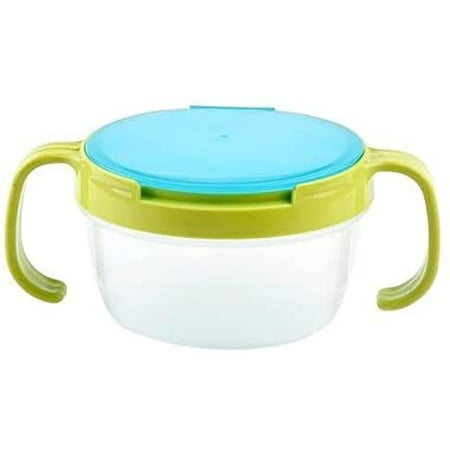 

Children Babies Kids 360 Rotate Spill-proof Snack Catchers Bowl Dishes Baby Snack Feeding Container Holder with Two Handle