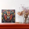 thumbnail image 2 of Lion Leaves Colorful Wall Clock Square Silent Non Ticking Battery Operated Clock for Home Bathroom Kitchen Bedroom Living Room, 2 of 8