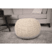 Bordeaux Knitted Cotton Round Pouf, Beige