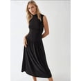 thumbnail image 2 of Comfort Fit Midi Dress with Crew Neck, 2 of 6