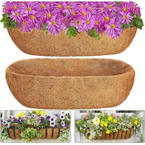 24'' Trough Coco Liner for Hanging Basket - Natural Coconut Fiber Planter Replacement Liner - Coco Coir Fiber Basket Liners Mat for Planters Window Box Garden Flower Vegetables Planting Pot 1 Pack