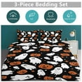 thumbnail image 5 of 3 Pcs Soft Bedding Set, Includes 1 Duvet Cover with Zipper And 2 Pillow Shams,Black Halloween Background with Pumpkin Twin(86"x70"), 5 of 8