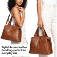 thumbnail image 2 of Sunyuer Elegant Vegan Leather Handbag - Large Capacity Shoulder Bag with Adjustable Strap, 2 of 6