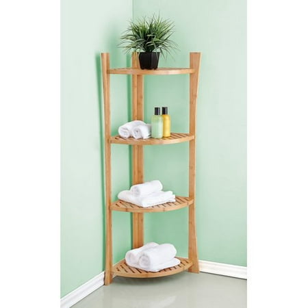 Best Living Bamboo 4-Tier Corner Shelf (Best Bathroom Shelving Ideas)