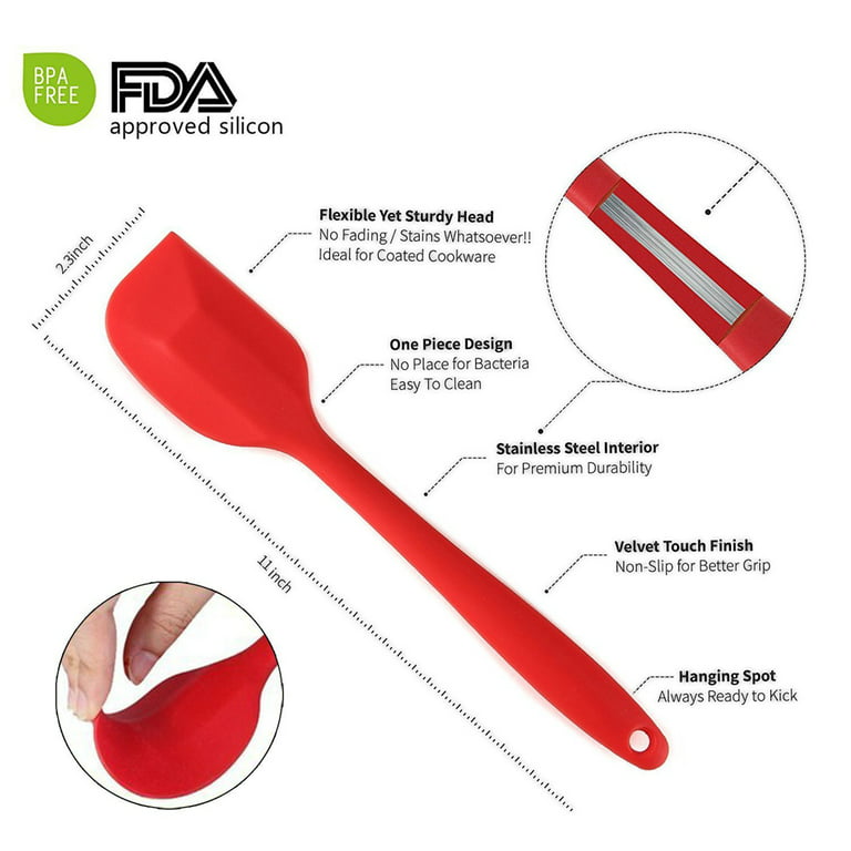 Silicone Spatula 3-piece Set, Upgraded High Heat-Resistant Pro-Grade  Spatulas, Non-stick Rubber Spatulas with Stainless Steel Core, Red, I2342 