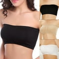 thumbnail image 4 of Womens Strapless Padded Bra Bandeau Tube Top Removable Pads Seamless Crop Colors, 4 of 5