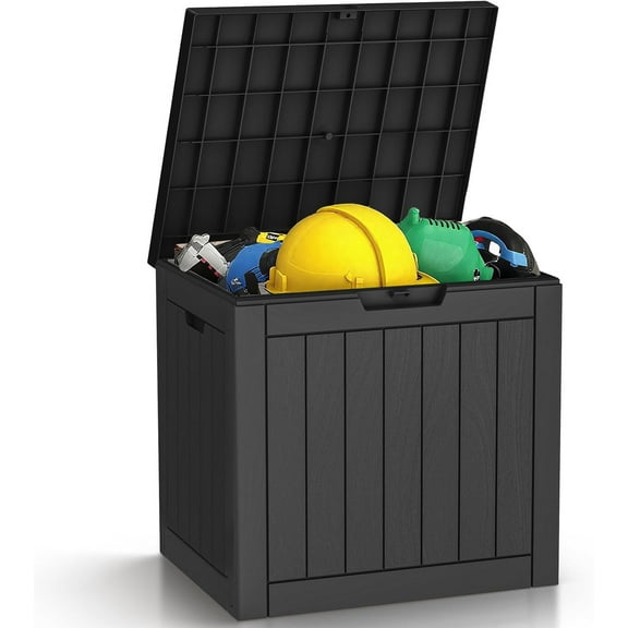 Lockable & UV Resistant Storage Bin for Package Delivery 31 Gallon Outside Holder Box - Waterproof Resin Patio Storage Box for Indoor & Outdoor Use, Patio Cushions, Gardening Tools - Black