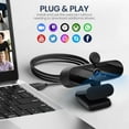 thumbnail image 4 of USB HD 1080P Video Webcam and Wide Angle Camera with Built-in Microphone and Rotatable Tripod,for Laptop Computer or Desktop PC,Great for Live Streaming.Calls.Video Conferencing(Black), 4 of 7