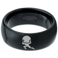 thumbnail image 2 of Tungsten Strong Bodybuilder Carrying Rock Band Ring 8mm Men Women Comfort Fit Black Dome Polished, 2 of 4