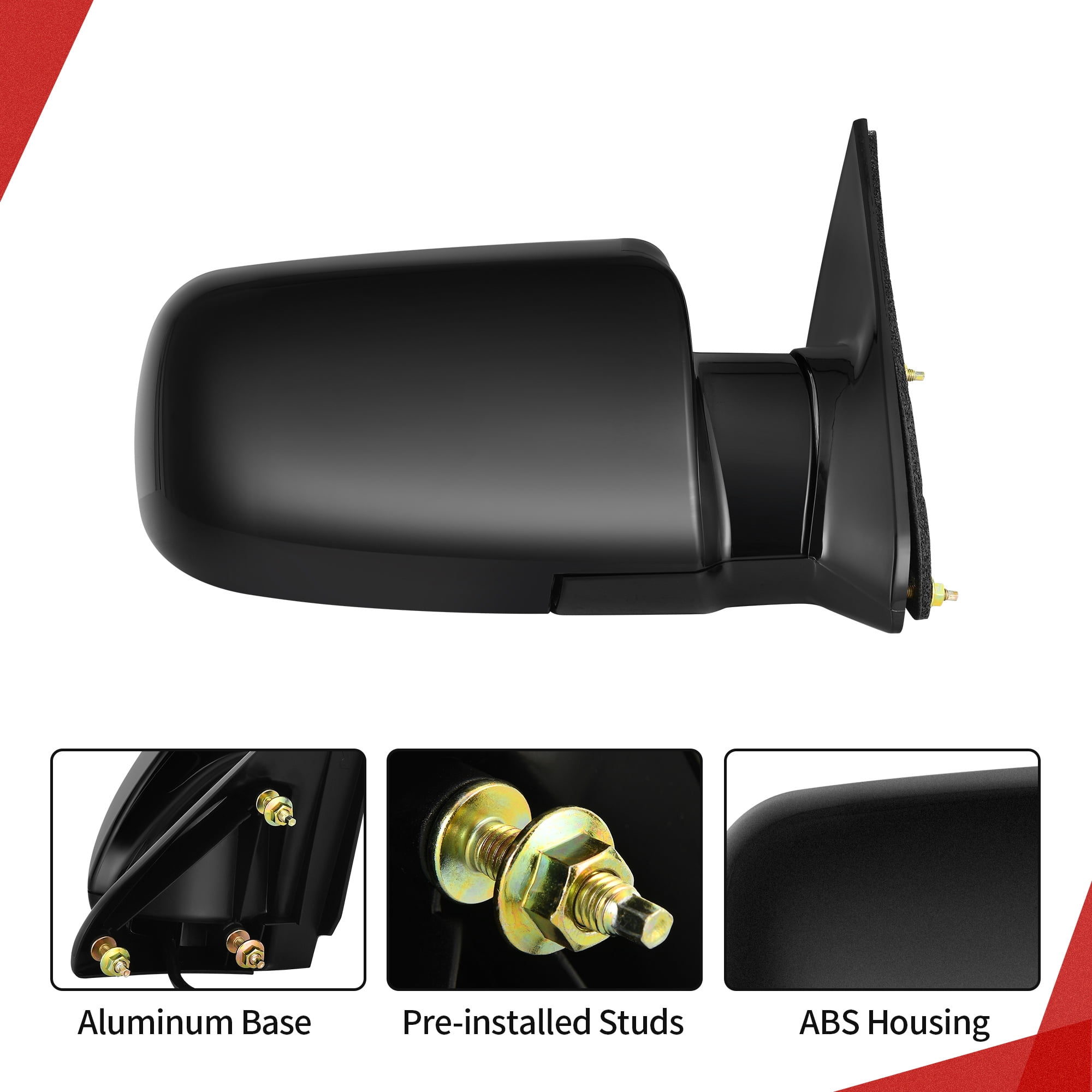LEDKINGDOMUS Passenger Side Replacement Mirror for Chevy GMC 1988-1999 C/K 1500/2500/3500 1992-1999 Suburban 1500/2500 1995-2000 Tahoe/Yukon 5.7L V8, Power Adjust Manual Fold Right Tow Mirror