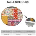 thumbnail image 6 of Wild Floral Bohemian 44Inch Round Tablecloth, Elastic Fitted Table Cover for 38 to 42 Inch Tables, Stain Resistant for Kitchen & Patio, 6 of 7