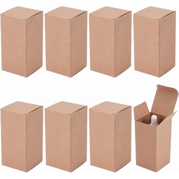 50 cajas de regalo de papel, 2x2x4 pulgadas, cajas de cartón kraft rectangulares.