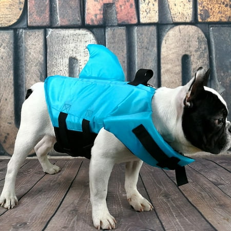 Cool Shark Fin Sahpe Lifejacket Safety Vest for Large Small Dogs French Bulldog blue XS