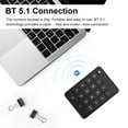 thumbnail image 3 of Wireless Numeric Keypad BT5.1 Number Pad 19 Keys Ultra-thin Design Portable Mini Numpad Ergonomic design, 3 of 8