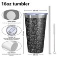 thumbnail image 4 of 16oz Tumblers Black Gothic Cat Butterfly Rainbow Pattern Stainless Steel Vacuum Insulated Double Wall Travel Tumbler Cups Mug with Lid and Straw,Cleaning Brush for Coffee,Tea, 4 of 4