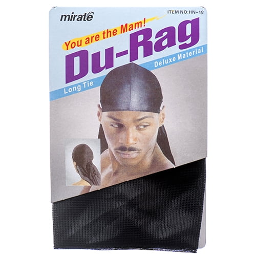 Hair Durag Black 131334 Wholesale, (12 Pack)