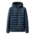 thumbnail image 4 of Custom Logo Zip Solid Color Quilted Hooded Blank White Duck Down Women Casual Down Puffer Jacket, 4 of 5