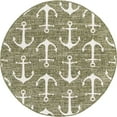 thumbnail image 7 of Unique Loom Outdoor Coastal Collection Area Rug - Ahoy (5' 3" Round Green/Ivory), 7 of 7