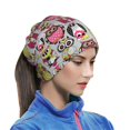 thumbnail image 6 of Neck Gaiter Face Cover Scarf, Pink Green Owl Soft Face Sun Mask Cover Scarf Headband Cooling Sweat Absorbing Bandanas Hiking Cycling Running, 6 of 7