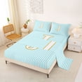 thumbnail image 2 of Erosebridal Initial J Kids Queen Sheet Sets, Abstract Lines Bed Set, Blue, 4 Pieces, 2 of 5