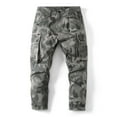 thumbnail image 2 of Virmaxy Men's Hiking Tactical Pants Taper Cargo Pants Long Casual Sport Pants Trousers Running Joggers Sweatpants Jogger Sweatpants Drawstring Outdoor Trousers with Pockets Gray-B L, 2 of 4