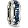 thumbnail image 5 of Chisel Stainless Steel Polished with Blue Carbon Fiber Inlay 8.2mm Band - Ring Size 12.5, 5 of 8