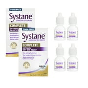(4 pack) SYSTANE COMPLETE Twin Pack, Lubricant Eye Drops for Dry Eye Symptom Relief, 4 Total 10mL Bottles