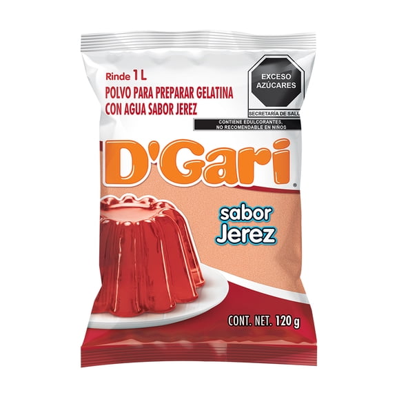 Polvo para preparar gelatina D' Gari de agua sabor jerez 120 g