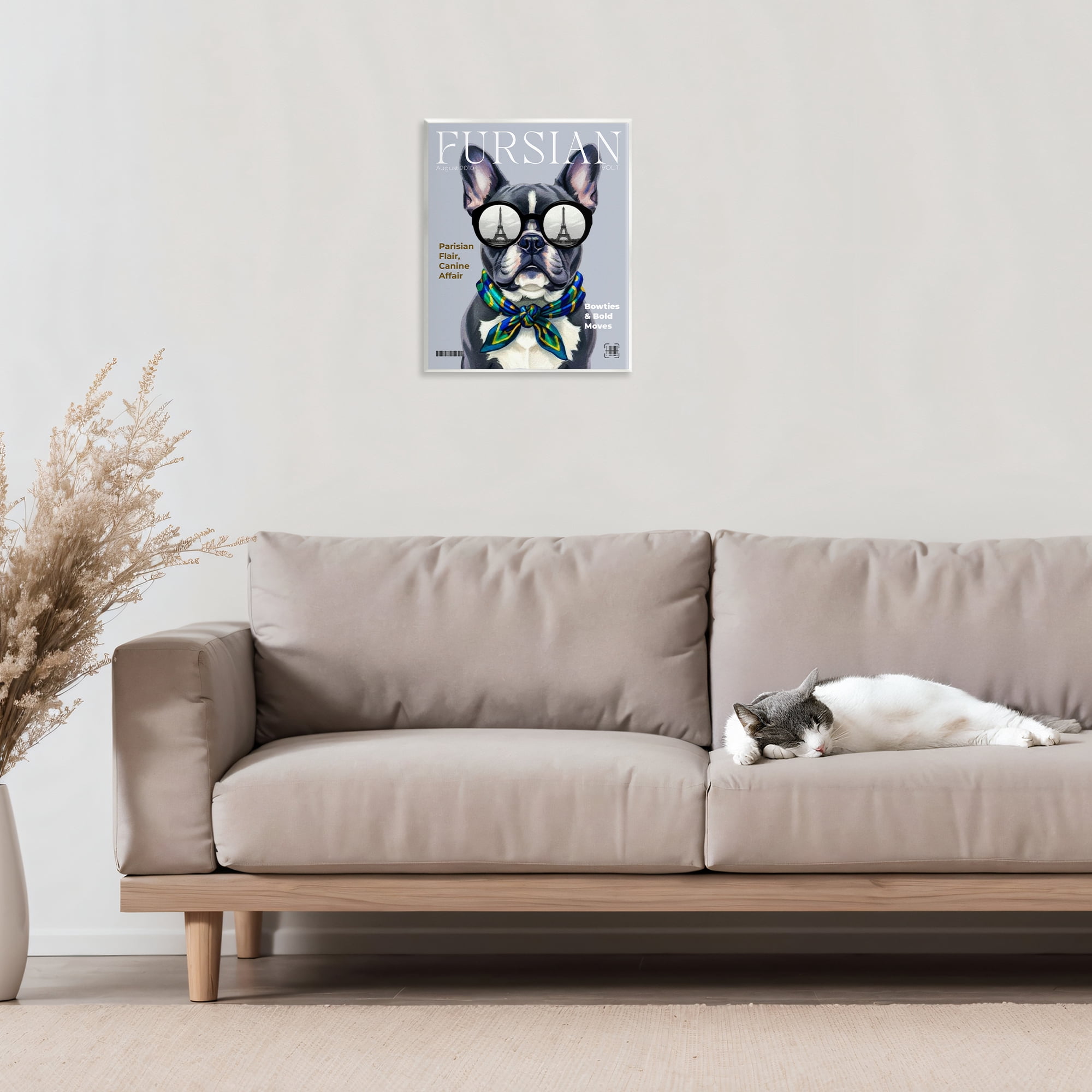 Stupell Industries Fursian Dog Fashion Magazine Wall Plaque Art, design by A Barefoot Stylist