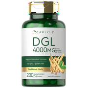 DGL Deglycyrrhizinated Licorice Capsules | 200 Count | 4000mg | By Carlyle