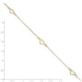 thumbnail image 4 of Primal Gold 14 Karat Yellow Gold Fancy Heart 9-inch Plus 1-inch Extension Anklet, 4 of 4