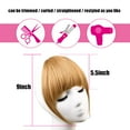 thumbnail image 3 of Korikoli Clip in Bangs 100% Remy Human Hair Extensions Clip on Fringe Air Bangs with Nice Net Natural Flat Neat Bangs with Temples One Piece Hairpiece Straight Ginger Blonde for Women, 3 of 8