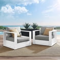 thumbnail image 1 of Modway Tahoe Ensemble de 2 Fauteuils d'Extérieur pour Patio en Aluminium Enduit de Poudre, Blanc Gris, 1 of 7