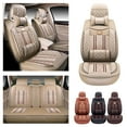 thumbnail image 5 of Maidao Car Seat Covers Leather Set for Buick for Regal 1998-Present 5 Seats Compatible Airbag Water Resistant Front Rear Cushion Protector with Pillow Beige, 5 of 7
