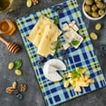 thumbnail image 5 of Yellow and Blue Cutting Board, Retro Scottish Checkered Tartan with Color Stripes Lines Pattern, Decorative Tempered Glass Cutting and Serving Board, Large Size, Pale Violet Blue, by Ambesonne, 5 of 5