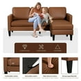 thumbnail image 6 of Haverchair Faux Leather Sectional Sofa, L Shaped Sofa with Reversible Chaise Convertible Sectional Couch 3-Seater Modern Small Couches for Small Space,Brown, 6 of 9