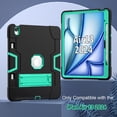 thumbnail image 2 of Dteck Case for iPad Air 13 inch 2025/2024,Shockproof Silicone + PC 3-Layer Protection Kickstand Case Heavy Duty Cover for iPad Air 13-in. M3/M2,Black+Mint, 2 of 7