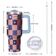 thumbnail image 3 of Celebrate Freedom with 40oz Independence Day Tumbler – Flip Straw Lid, Leak Proof Insulated Stainless Steel Mug with Handle, 3 of 5