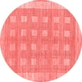 thumbnail image 1 of Ahgly Company Indoor Round Checkered Red Modern Area Rugs, 4' Round, 1 of 4