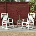 thumbnail image 3 of Yardi Yarda 2 Pieces Outdoor Rocking Chair with Armrests, Fade-Resistant Waterproof HDPE Chair, White, 3 of 11